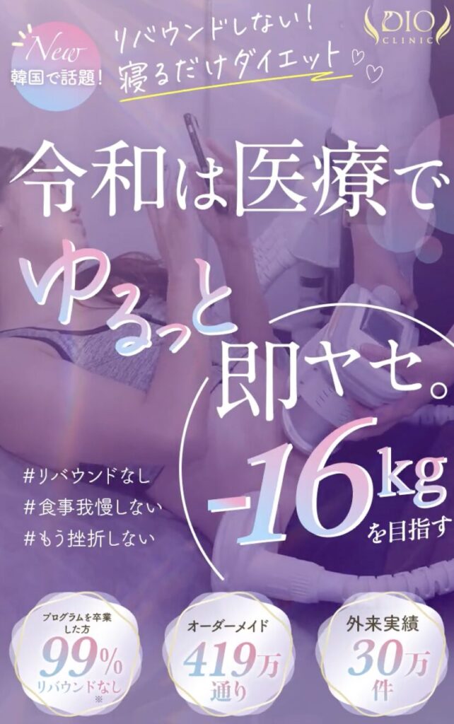 ディオクリニック 総額 いくら 令和は医療でゆるっと即ヤセ